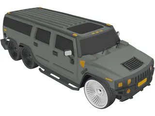 Hummer H2 Limo 3D Model