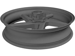 Wheel Motorcycle 5 Spoke Front 3D Model