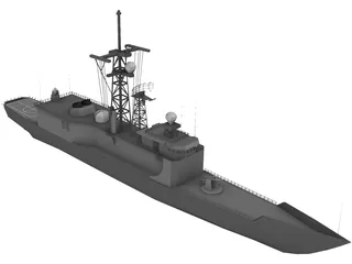 Hazzard Perry Class Frigate 3D Model