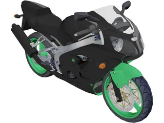 Kawasaki ZX9 3D Model