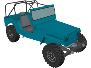 Jeep Willys Long (1945) 3D Model