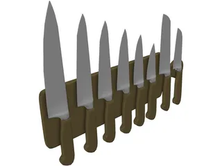 Kitchen Knives 3D Model