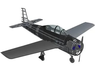 North American T-28 Trojan RC Airplane 3D Model