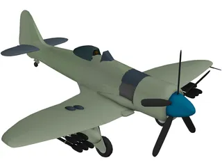 Hawker Sea Fury FB 11 3D Model
