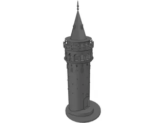 Galata Tower Turkey Istanbul 3D Model