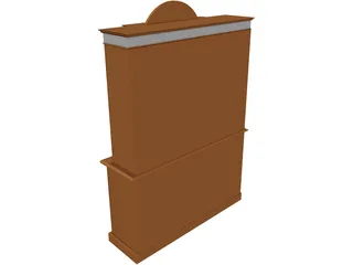 Bookcase Satinwood 3D Model