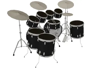 Ludwig 14Pc Drum Kit 3D Model