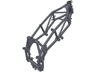 Enduro Motorcycle Frame 3D Model