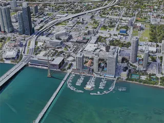 Miami City Downtown, FL, USA (2019) 3D Model