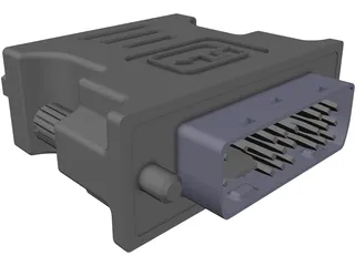 DVI-VGA Adaptor 3D Model