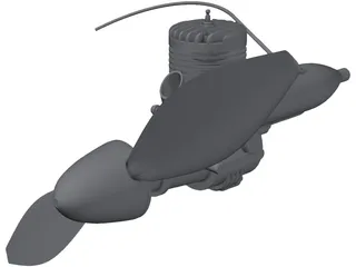 RC Cameron Plane Engine 3D Model