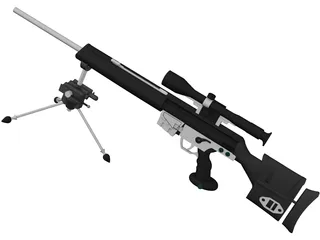 Hekler Koch PSG1 Sniper Rifle 3D Model