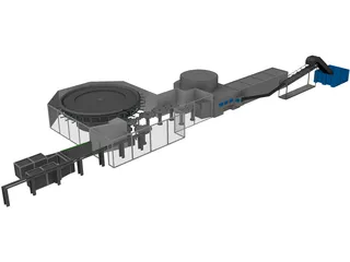 Mineral Water Filling Machine 3D Model