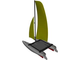 Small Catamaran 3D Model