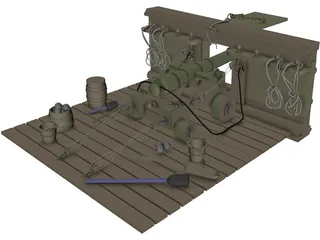 British Naval Cannon (12 lb) 3D Model
