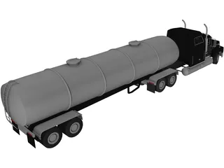 Semi Tanker 3D Model