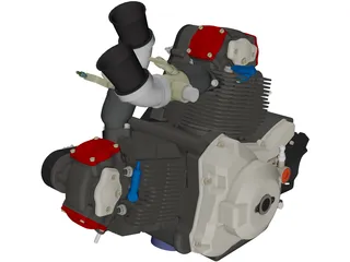Honda CBR Blackbird 1100DS Engine 3D Model