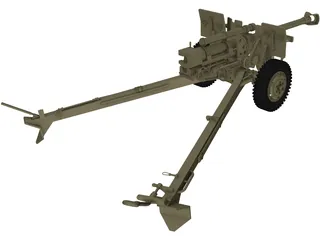 M101A1 Howitzer 3D Model