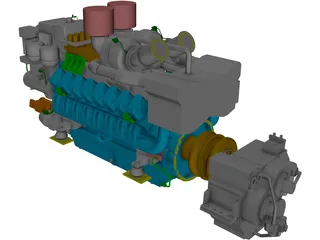 Marine Engine MTU 4500 3D Model