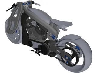 Custom Motorcycle 3D Model