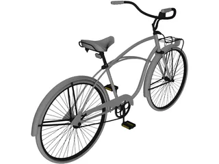 City Woman Bike 3D Model