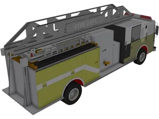 Single Axle Fire Rescue 3D Model