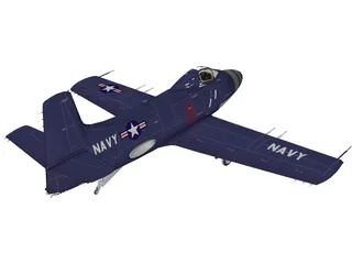 Douglas A2D-1 Skyshark 3D Model
