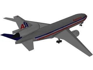 McDonnell Douglas DC-10 American Airlines 3D Model