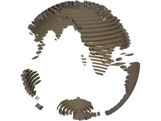 Globe World Map 3D Model