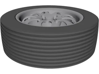 Tyre and Rim 3D Model