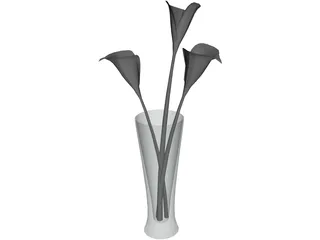 Flowers In Glass 3D Model