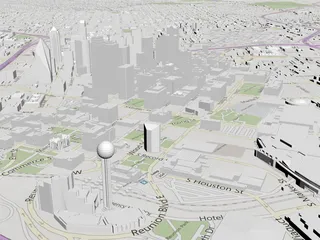 Dallas City Map 3D Model