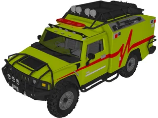 Hummer H2 Search and Rescue Sport Utility Truck Ratchet 3D Model