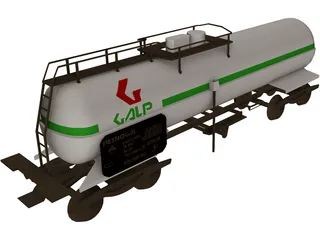 Oil Tank Train Car 3D Model