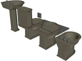 Bathroom Furniture Set 3D Model
