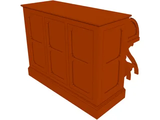 Church Pipe Organ Console 3D Model