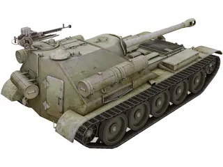 SU-101 UralMash Russian WW2 Tank 3D Model