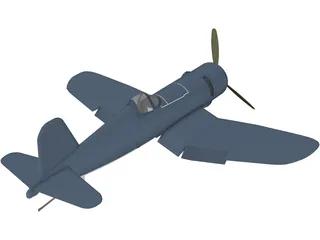 F4 Corsair Airplane 3D Model