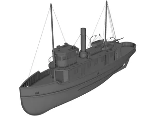 Ferry Ship (1900) 3D Model