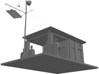 Vintage Gas Station 3D Model