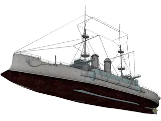 Mikasa Battleship 3D Model
