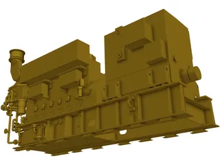 Engine Diesel Mak 6M25 Status5 3D Model