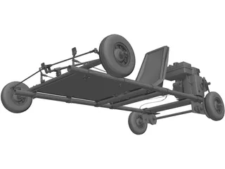 Tecumseh 4 Stroke Go Cart 3D Model