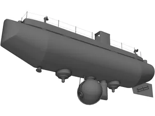 Trieste Submarine 3D Model