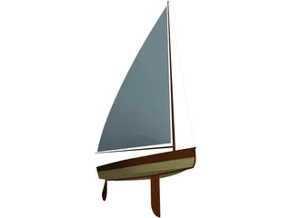 Wooden Sailboat 3D Model