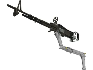 M60 7.62mm Machine Gun and Arm 3D Model
