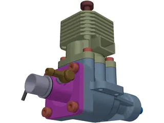 Ethanol RC Auto Combustion Engine 3D Model