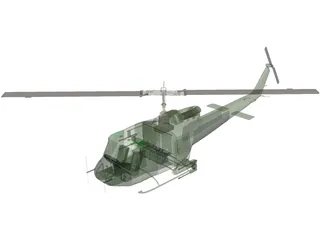 Bell UH-1H Huey 3D Model