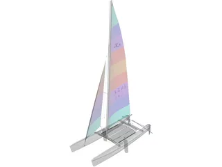 Hobie 18 Racing Catamaran 3D Model
