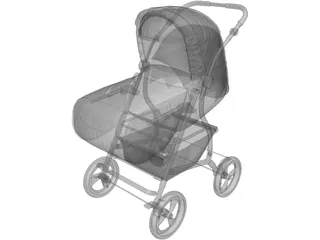Baby Stroller 3D Model